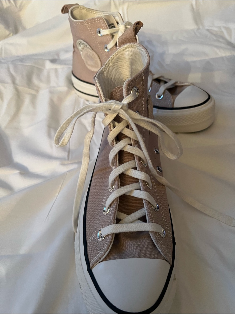 Women's Converse High Top Sneakers in Light Taupe - Picture 2 of 4